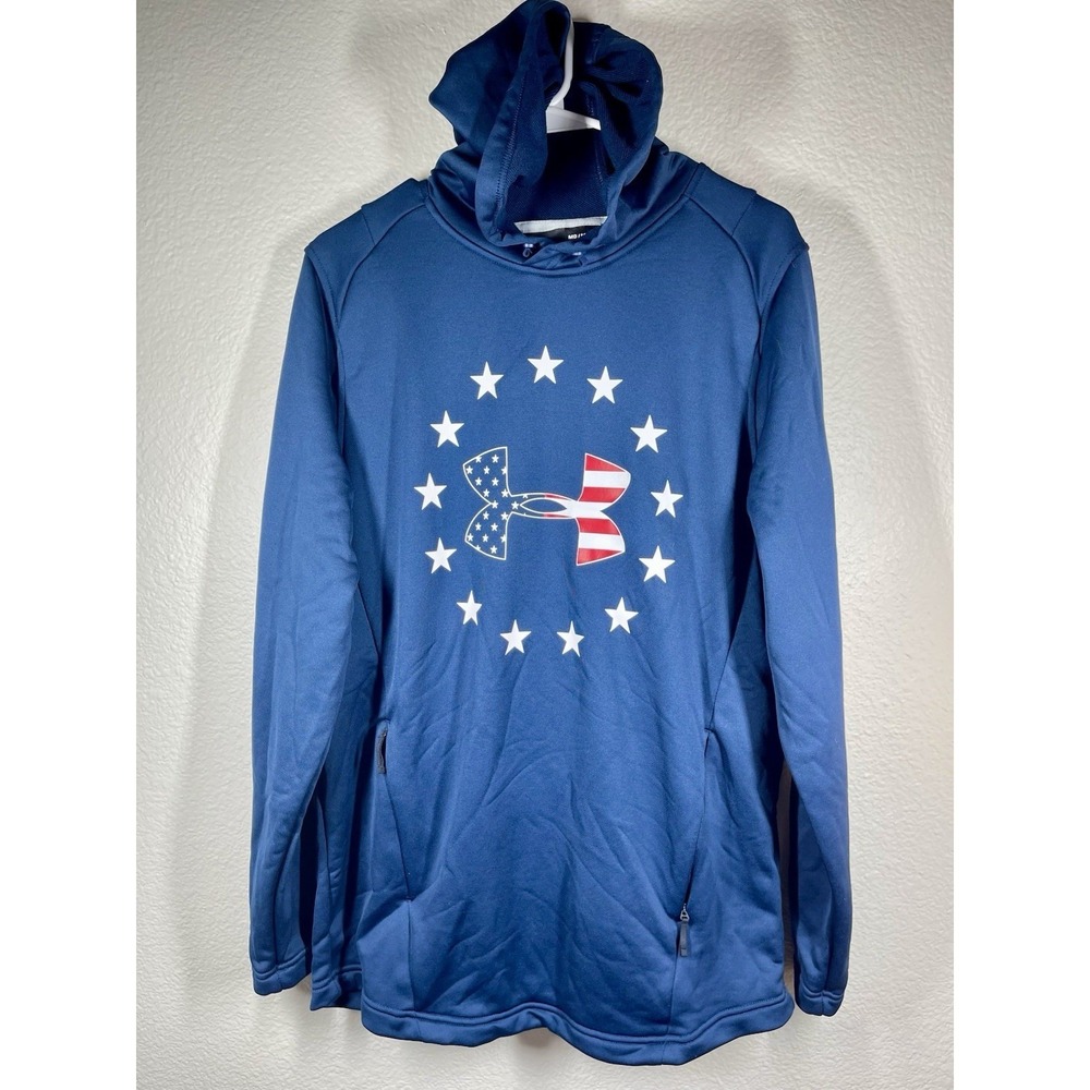 Under Armour Hoodie Patriotic Sz Med Mens Long Sleeve Zip Pockets  Athletic